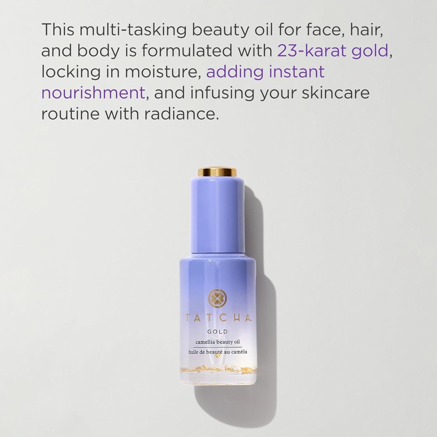 image:imageTATCHA Gold Camellia Beauty Oil Moisturizing Face Body and Hair Oil Infused with 23karat Gold flakes 30 ml 1 oz1 Fl Oz Pack of 1