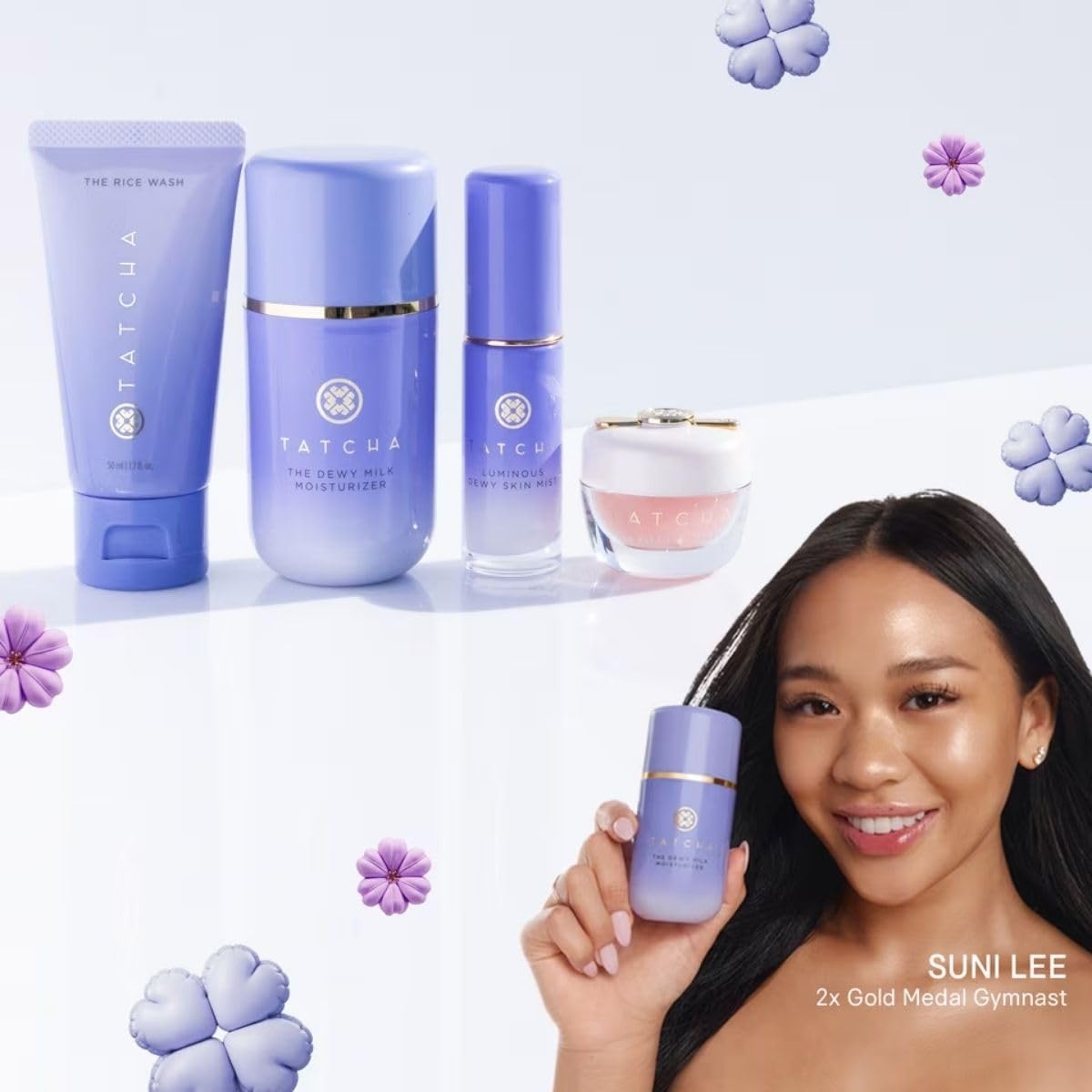 image:imageTATCHA Suni Lees Favorites for Bouncy Skin The Dewy Milk Moisturizer amp Kissu Lip Mask The TravelSized Rice Wash amp Dewy Skin Mist