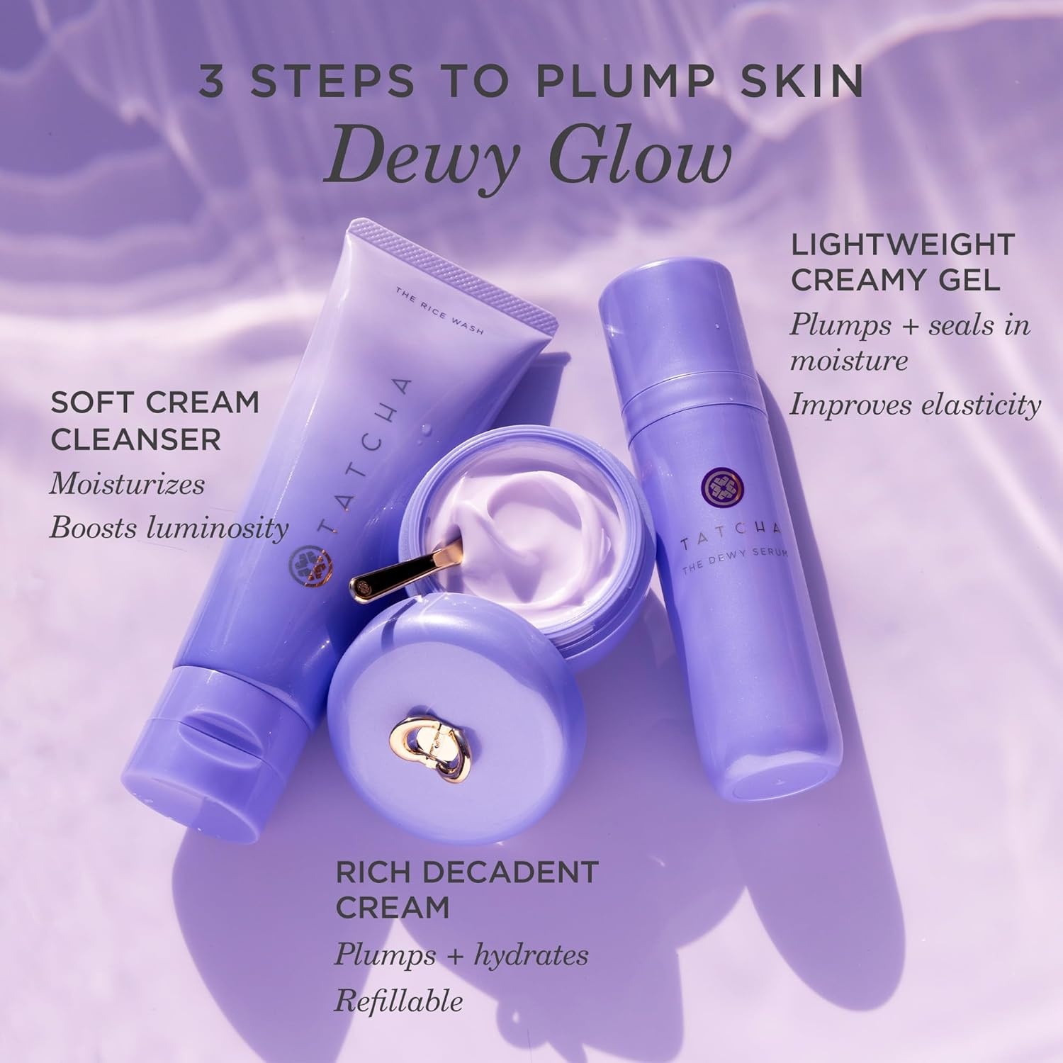 image:imageTATCHA The Dewy Serum Hydrating Serum for Dry Skin Smoother Plumper amp Dewy Skin with Hyaluronic Acid Lactic Acid and Squalane
