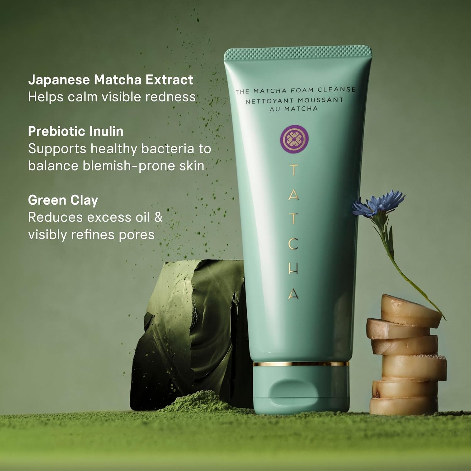 image:imageTATCHA The Matcha Foam Cleanse Clarifying Gel Cleanser Foaming Face Wash for Oily amp Combo Skin Decongest Pores amp Reduce Oil with Prebiotic Inulin amp Japanese Ceremonial Grade Matcha Extract
