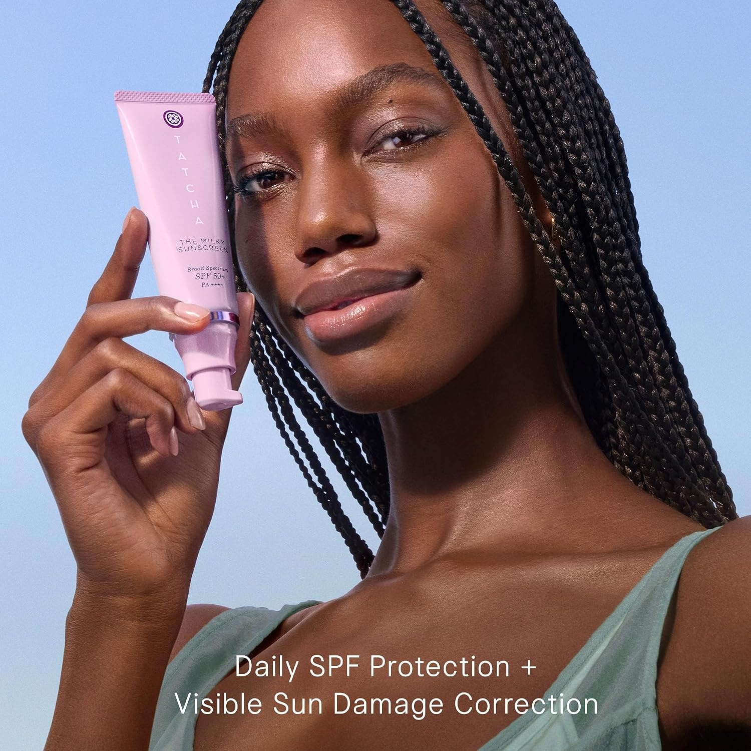 image:imageTATCHA The Milky Sunscreen Broad Spectrum SPF 50 PA Daily LightWeight Sun Protection with No White Cast Visible Sun Damage Correction for All Skin Types with Ectoin Vitamin E and Aloe
