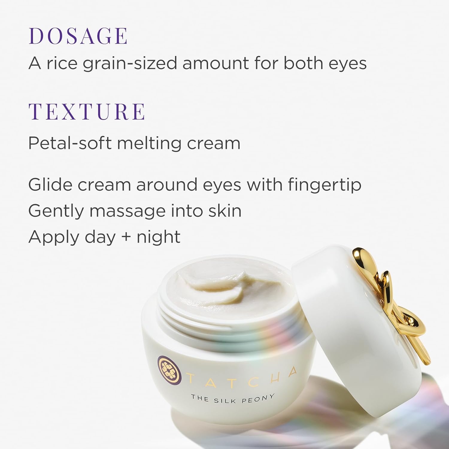 image:imageTATCHA The Silk Peony Melting Under Eye Cream Hydration with LineSmoothing Eye Cream for Wrinkles and Hydration 15 ml 05 oz1 Count Pack of 1