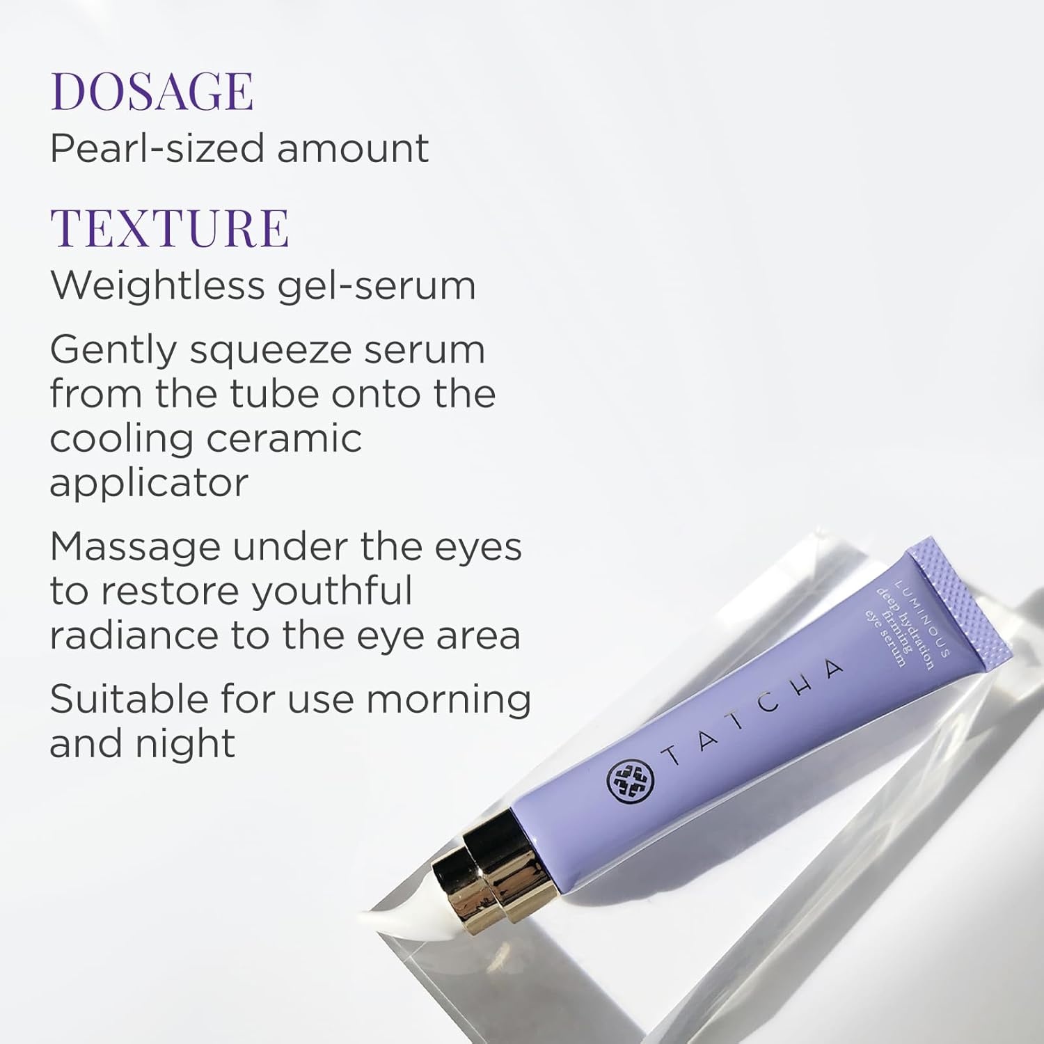 image:imageTatcha Luminous Deep Hydration Firming Eye Serum Caffeinated Instant Hydrating Eye Serum for Fine Lines and Puffiness 15 ml 05 oz