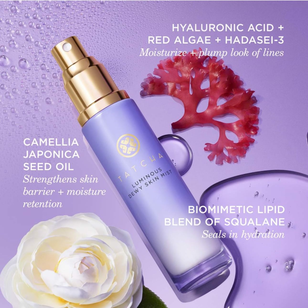 image:imageTatcha Luminous Dewy Skin Mist 2in1 Hydrator amp Finishing Spray with Hyaluronic Acid for a Dewy Glow 135 oz135 Fl Oz Pack of 1